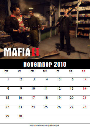 Mafia II - Эксклюзив: Mafia II Fan Календарь 2010 