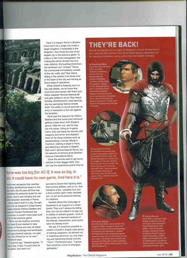 Assassin’s Creed: Братство Крови - Сканы Assassin’s Creed: Brotherhood из PlayStation Magazine 