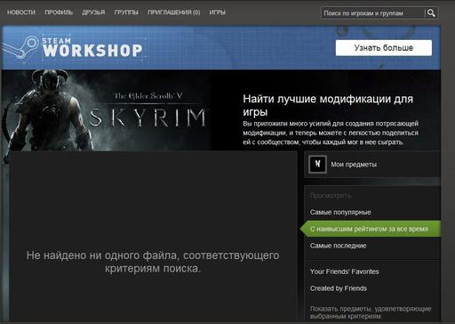 Elder Scrolls V: Skyrim, The - Steam Workshop уже работает!